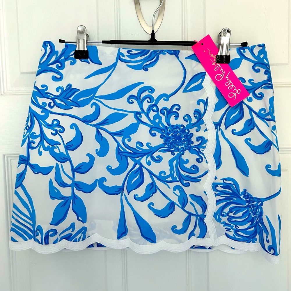 Lilly Pulitzer Michelina Mini Skort (White & Blue) Size 0 - BRAND NEW TAGS
